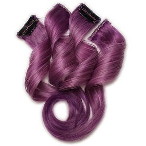 Intense Purple clip in human hair extensions